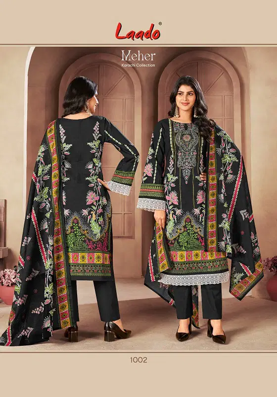 Meher Vol 1 By Laado Lawn Cotton Printed Dress Material Orders In India